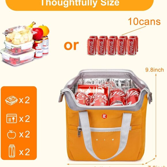 Fashionable & Lightweight Reusable Lunch Bag Large Capacity Waterproof & Leak Pr - Picture 2 of 6